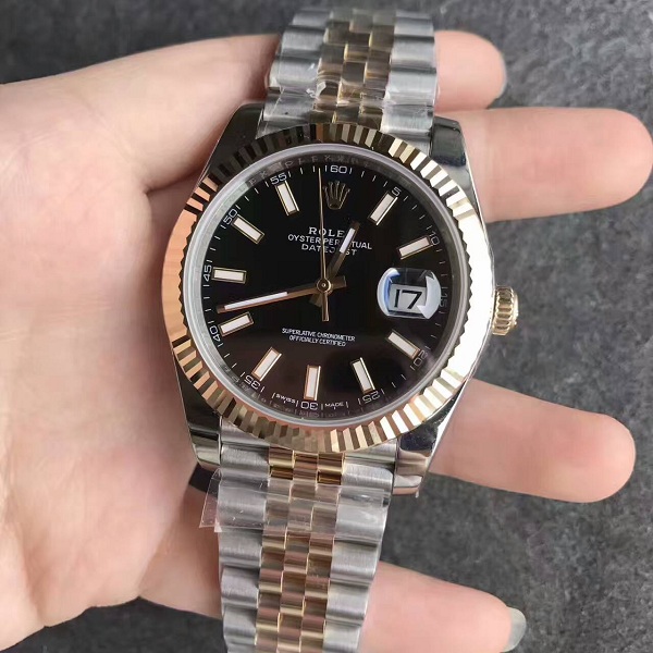 【N廠壹比壹】勞力士（Rolex）2016巴塞爾發布款日誌型41毫米包真金版牙圈黑面條丁精仿手錶