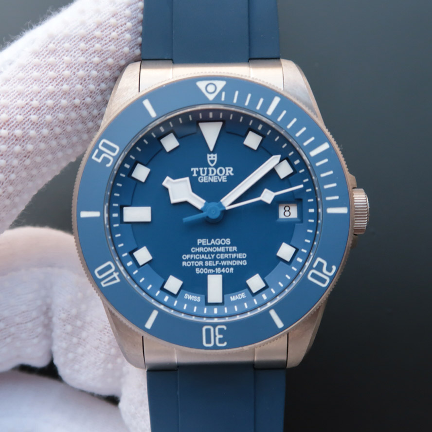 帝舵（Tudor）/帝陀/帝駝V6版PELAGOS系列25600TB藍色戰斧男士自動機械精仿手錶【膠帶】價格/圖片