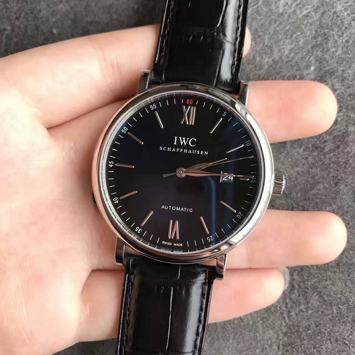 【MK廠V4版】萬國（IWC）柏濤菲諾系列IW356502黑面皮帶版壹比壹精仿手錶