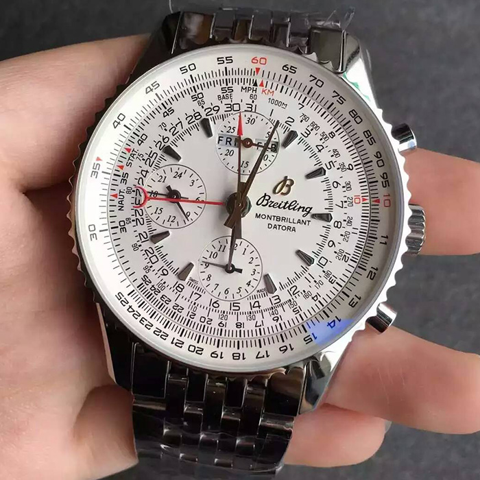 【JF廠】百年靈（Breitling）Montbrillant Datora（蒙柏朗系列）計時腕錶白面自動機械壹比壹男錶