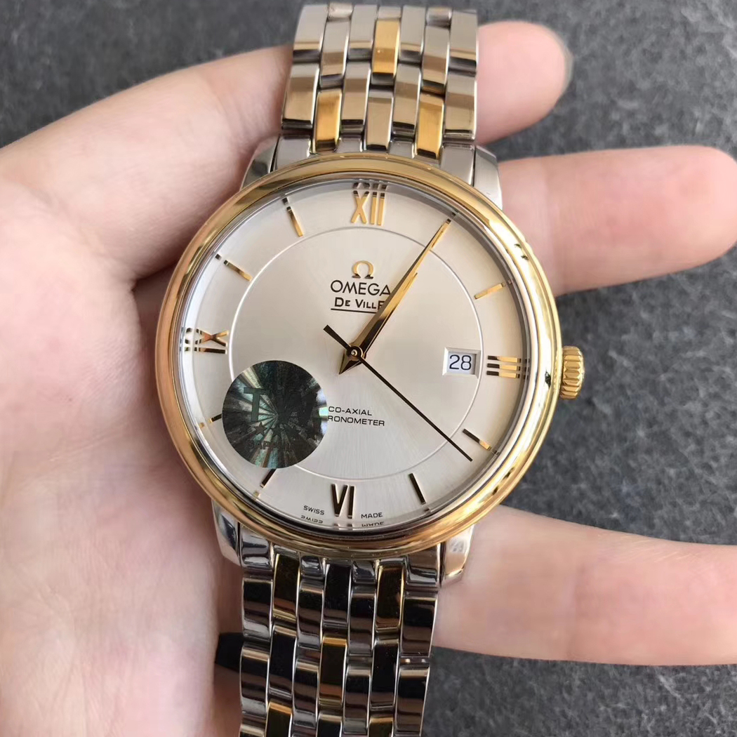 【TW廠】歐米茄碟飛典雅系列經典款間黃金白面精仿手錶