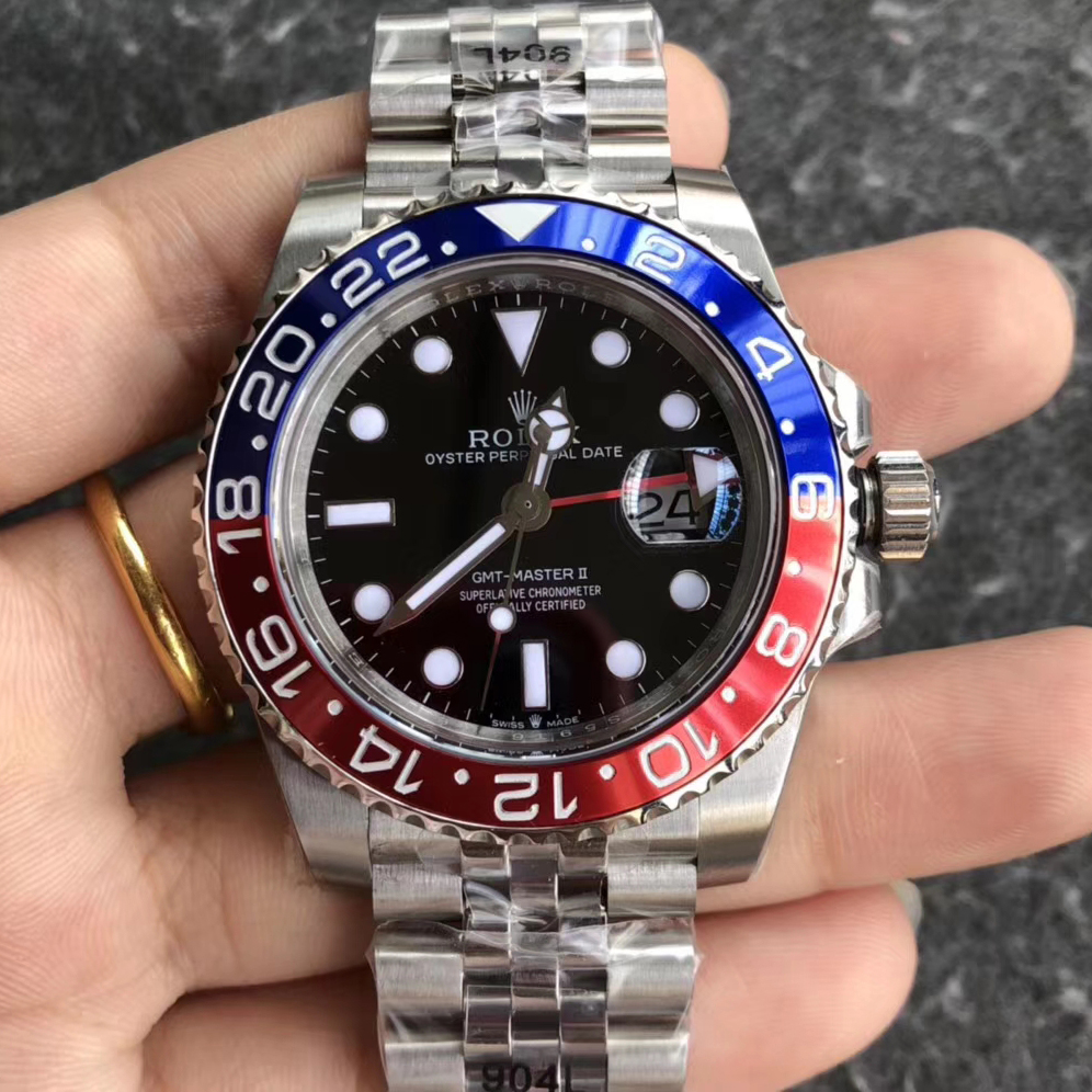 【GM廠超A】勞力士2018新款格林威治GMT五珠帶紅藍圈精仿手錶