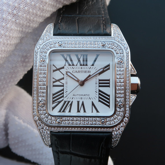 卡地亞（Cartier）桑托斯（山度士）男士自動機械壹比壹精仿手錶