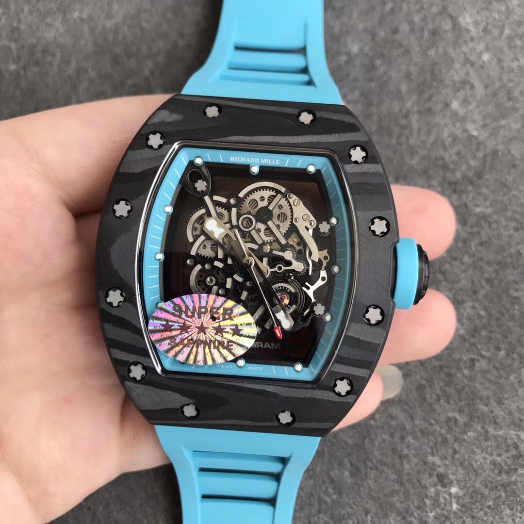 【KV廠】理查德米勒RM 055系列蒂凡尼藍阿布紮比賽道限量款精仿手錶