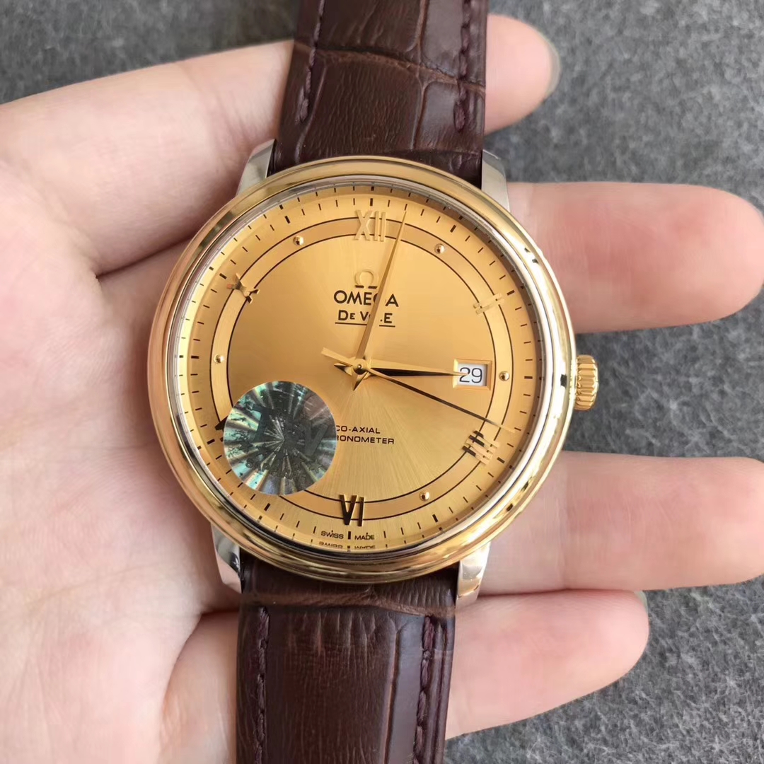 【TW廠】歐米茄碟飛典雅系列經典款間黃金金面精仿手錶