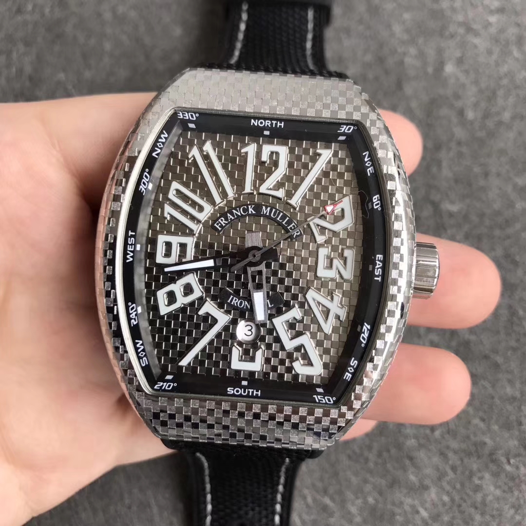 法蘭克穆勒Vanguard V45系列25周年紀念款銀格紋殼精仿手錶