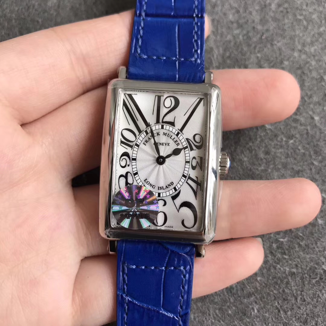【GF廠超A】法穆蘭Franck Muller長島系列太陽紋面藍皮帶女士石英精仿手錶