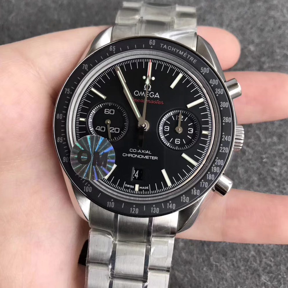 【OM廠超A】歐米茄（Omega）超霸系列黑面鋼帶版月球錶