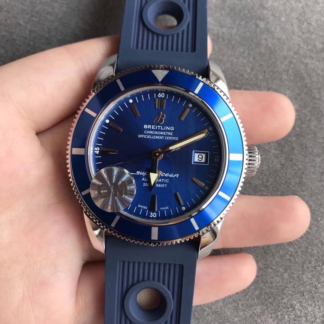 【OM廠超A】百年靈超級海洋文化42毫米藍面壹比壹精仿手錶