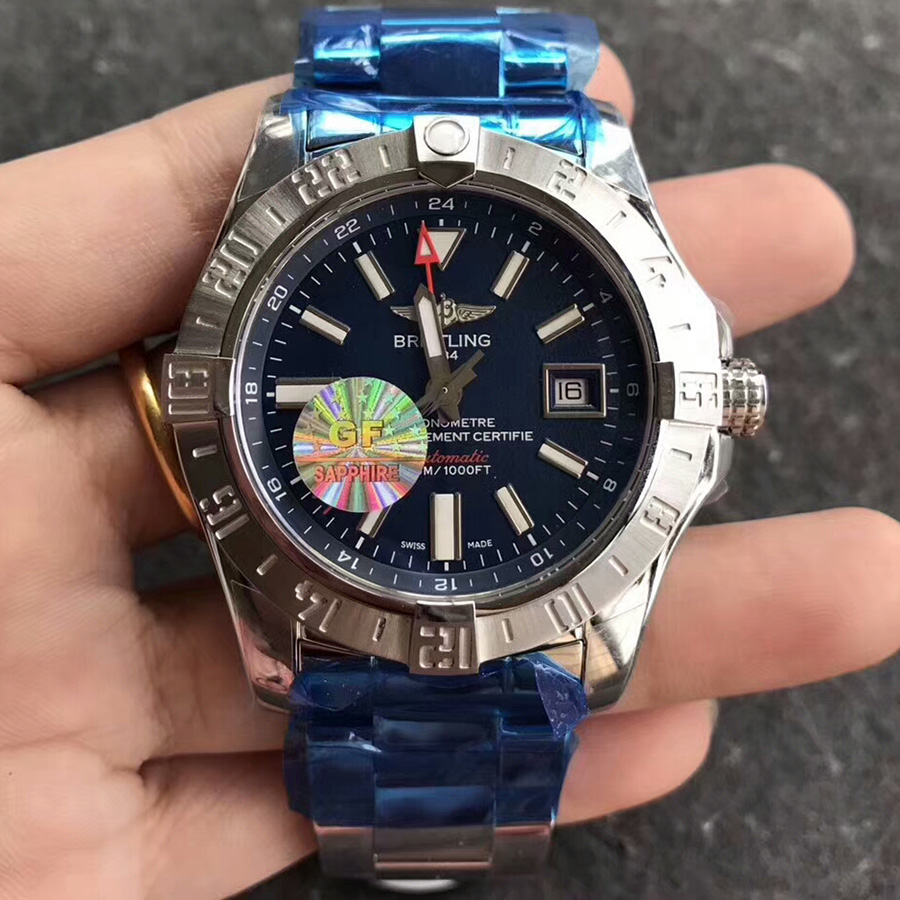 【GF廠】百年靈（Breitling）挑戰者藍面鋼帶版壹比壹精仿手錶