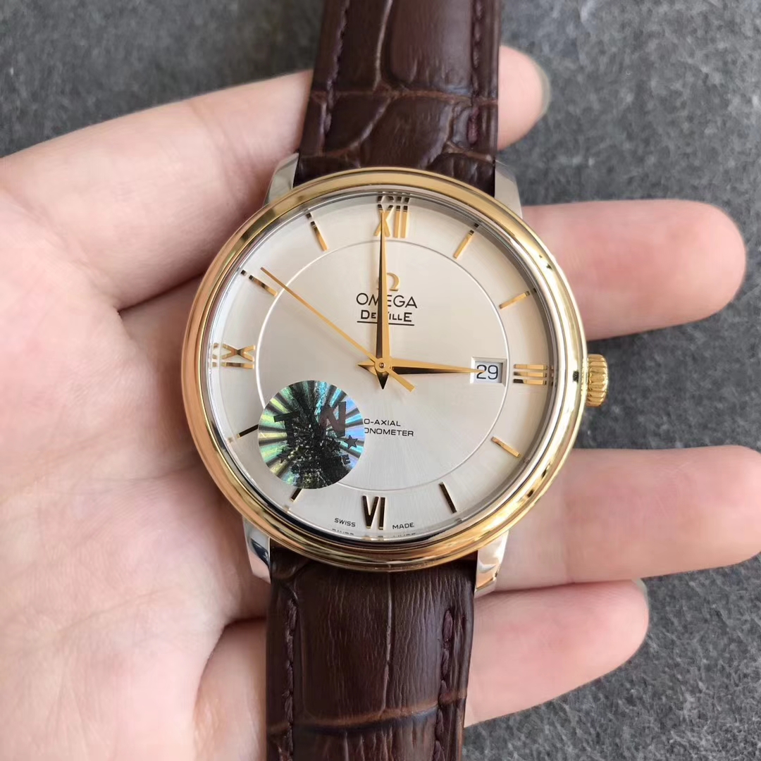 【TW廠】歐米茄碟飛典雅系列經典款間黃金白面精仿手錶
