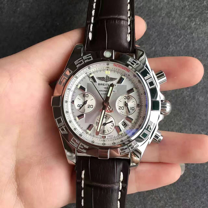 【JF廠超A】百年靈（Breitling）機械計時系列終極計時腕錶白面皮帶自動機械壹比壹男錶