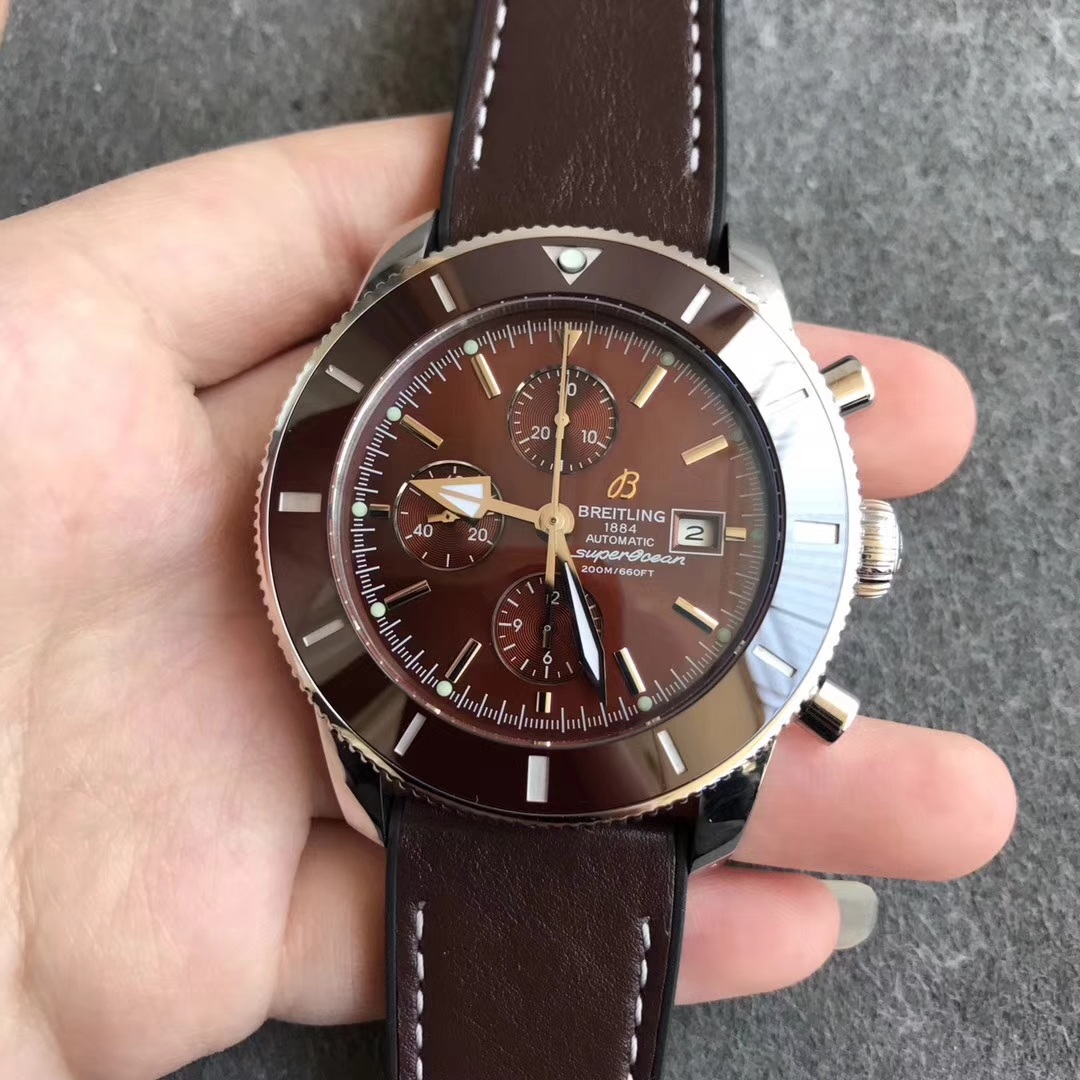 百年靈超級海洋文化二代棕面計時精仿手錶