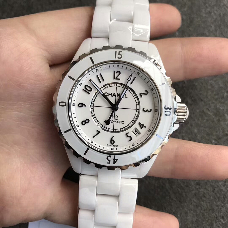 【KOR廠超A】香奈兒（Chanel）J12陶瓷大號機械白中性款壹比壹精仿手錶