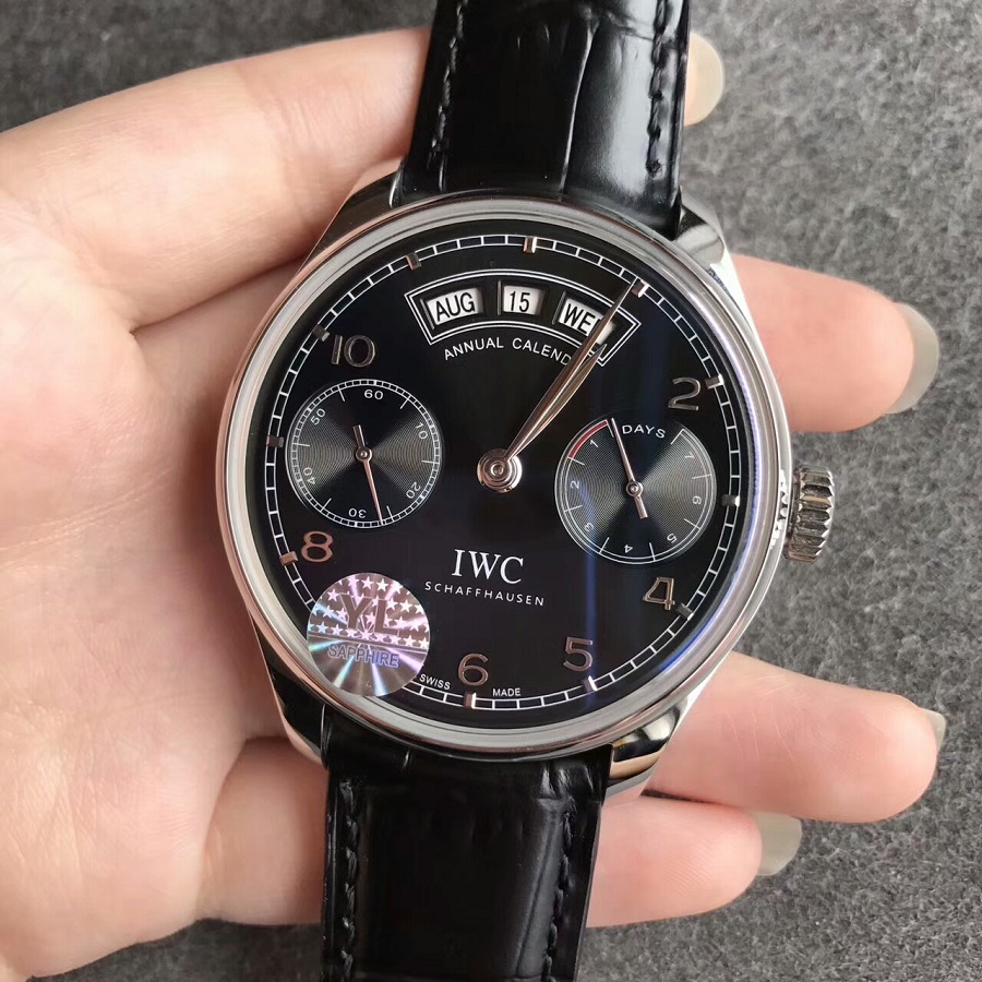 【YL廠超A】萬國（IWC）葡萄牙年歷腕錶黑面壹比壹復刻手錶
