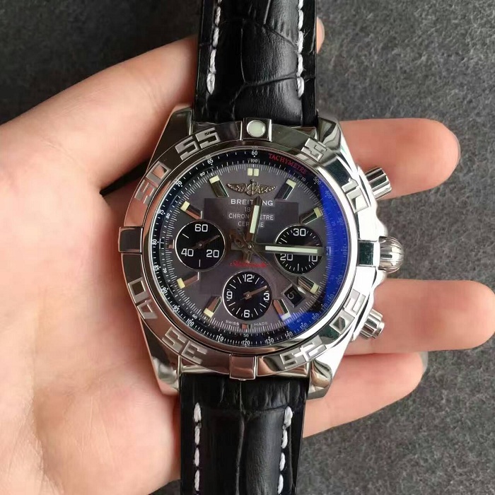 【JF廠超A】百年靈（Breitling）機械計時系列終極計時腕錶灰面皮帶自動機械壹比壹男錶