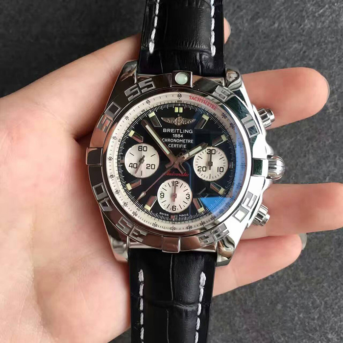 【JF廠超A】百年靈（Breitling）機械計時系列終極計時腕錶黑面皮帶自動機械壹比壹男錶