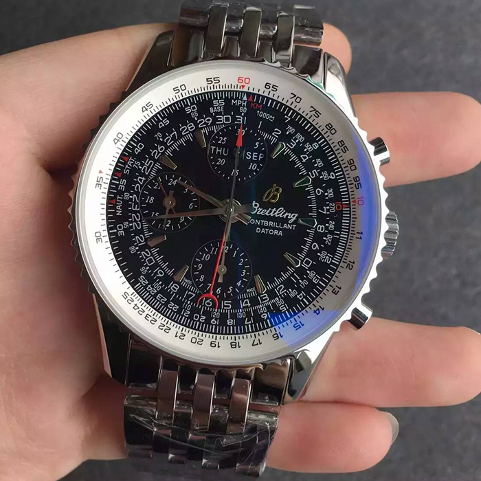 【JF廠】百年靈（Breitling）Montbrillant Datora（蒙柏朗系列）計時腕錶黑面自動機械壹比壹男錶
