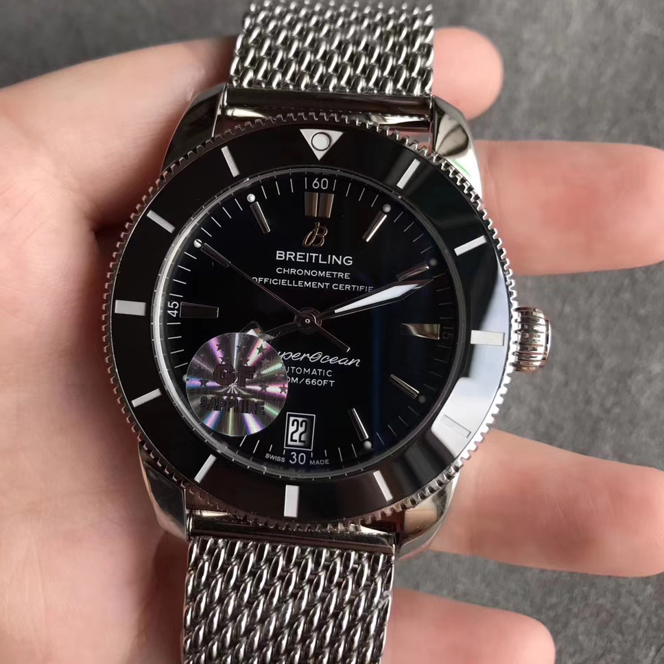 【GF廠超A】百年靈超級海洋文化二代鋼帶版黑面精仿手錶