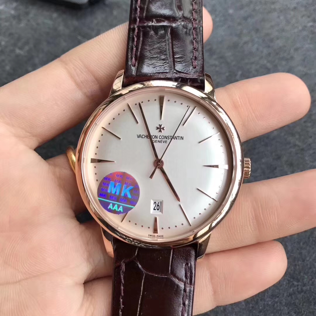 【MK廠力作】江詩丹頓VC傳承系列經典款玫金殼白面精仿手錶