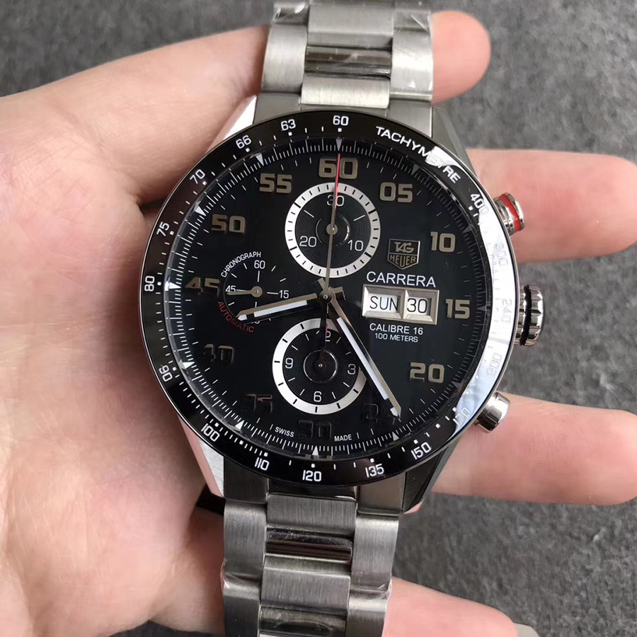 【V6超A】泰格豪雅TAG卡萊拉系列黑面雙歷計時碼錶